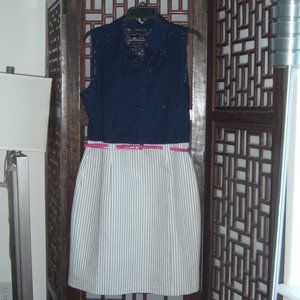 ALYX dress in Lace & Seersucker, Belt Included, 14